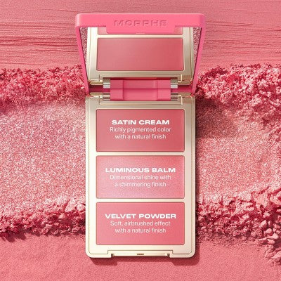 Morphe Cheek Thrills Multi-Finish Face Trio Blind Date 10.8g - Imperfect Box